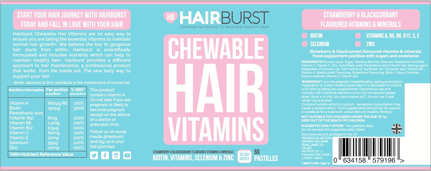 HAIR BURST Biotin Gummies for Hair Growth - Hair, Skin & Nails Vitamin