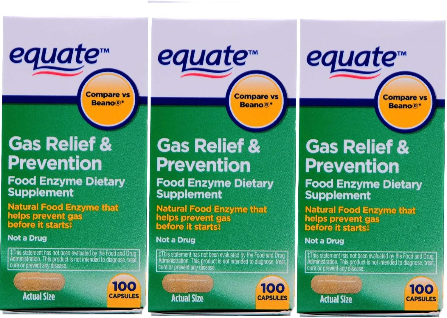 Equate Gas Bloating Relief and Prevention, Food Enzyme Dietary Supplem3.35 Ounces