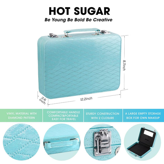 Hot Sugar Makeup Kit for Teenager Girls 10-12, All in One Beginner Makeup Kit for Women Full Kit, Teen makeup kit Cosmetic Gift Set on Birthday Christmas (BLUE ARGYLE)