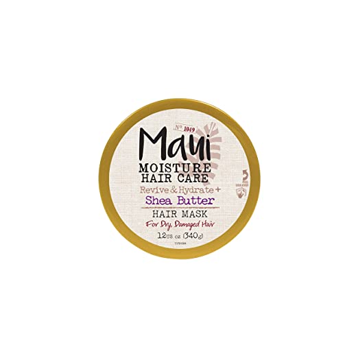 Maui Moisture Revive & Hydrate + Shea Butter Hair Mask & Leave-In Conditioner Treatment to Deeply Nourish Curls & Help Repair Split Ends, Vegan, Silicone, Paraben- & Sulfate-Free, 340 gm