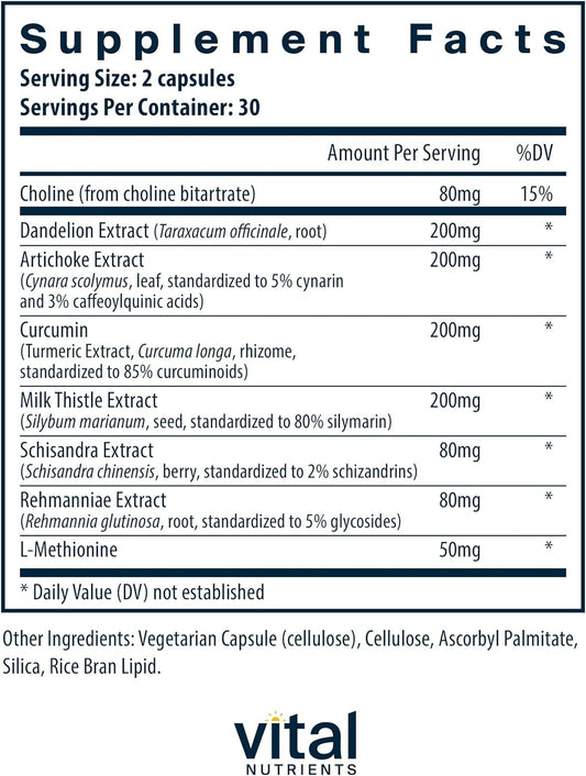 Vital Nutrients Liver Support Milk Thistle and Curcumin | Vegan Supple2.24 Ounces