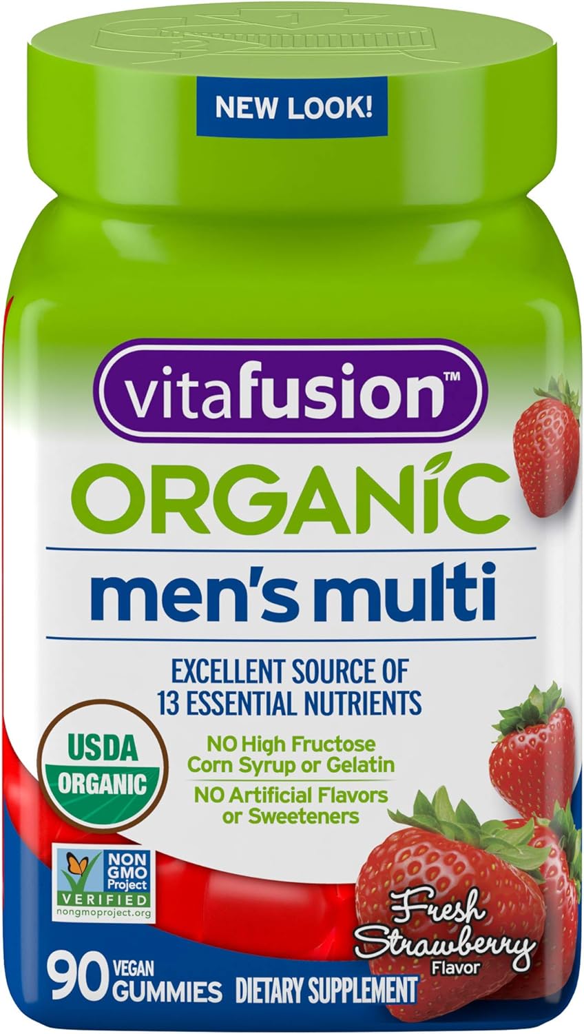 Vitafusion Organic Men?s Gummy Multivitamin, 90 Count - Non-GMO, Glute