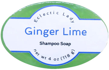 Eclectic Lady Ginger Lime Shampoo Soap Bar with Pure Argan Oil, Silk Protein, Honey Protein and Extracts of Calendula ower, Aloe, Carrageenan, Sunower - 4  Bar