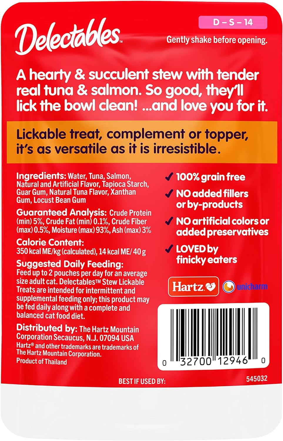Hartz Delectables Stew Tuna & Salmon Lickable Wet Cat Treats