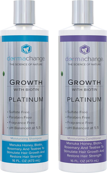 Hair Growth Shampoo and Conditioner Set - Biotin Shampoo for Thinning Hair and Hair Loss - Sulfate Free Shampoo for Color Treated Hair and Deep Conditioner for Dry Damaged Hair - Made in USA (16 )