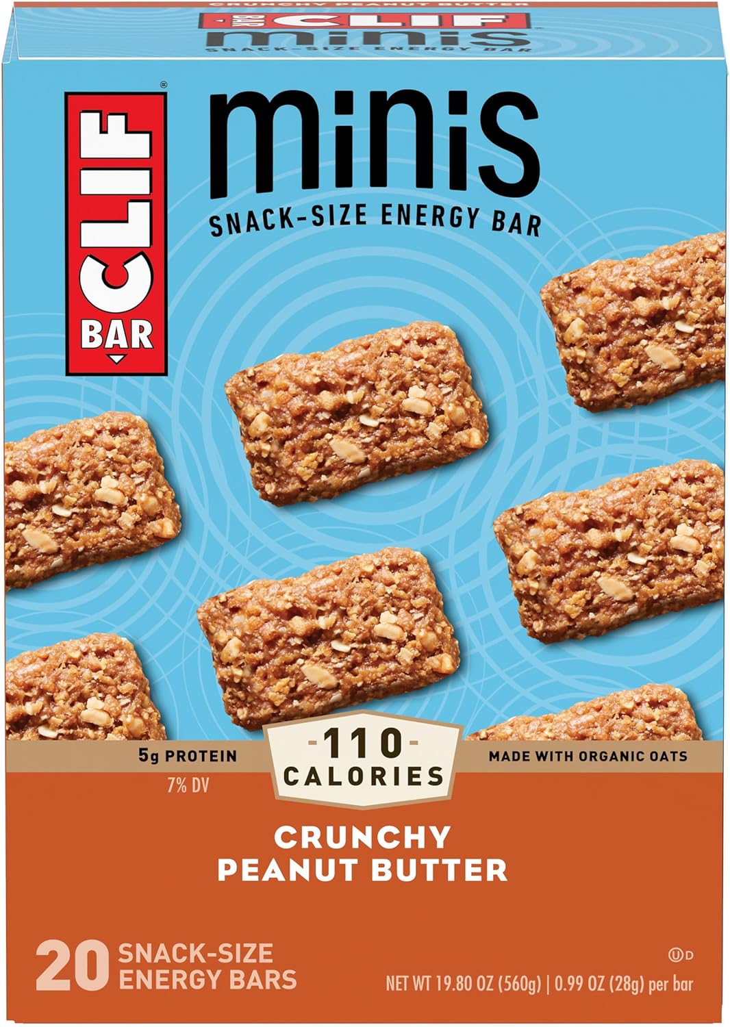 Clif Bar Minis - Crunchy Peanut Butter - Made With Organic Oats - Non-1.24 Pounds