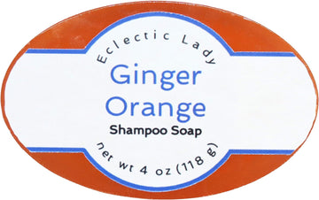 Eclectic Lady Ginger Orange Shampoo Soap Bar with Pure Argan Oil, Silk Protein, Honey Protein and Extracts of Calendula ower, Aloe, Carrageenan, Sunower - 4  Bar