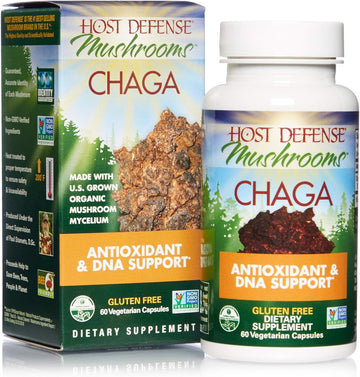 Host Defense, Chaga Capsules, Antioxidant and DNA Support, Mushroom Su