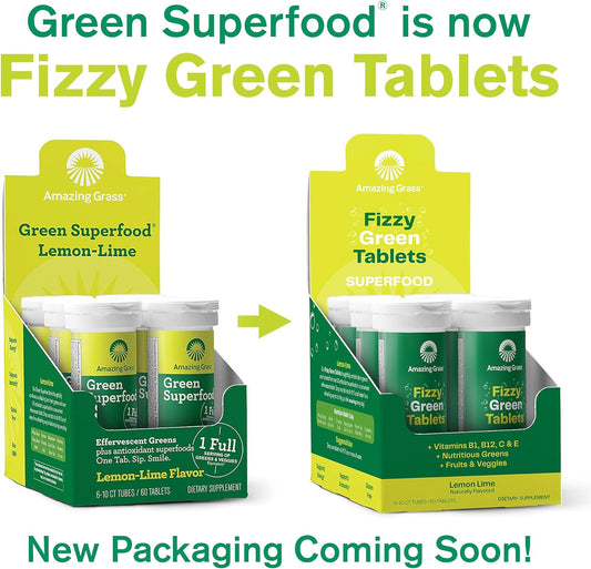 Amazing Grass Fizzy Green Tablets Superfood Lemon Lime: Green Superfoo