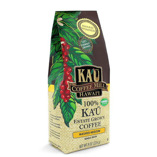 Washed Medium Whole Bean Ka'u Coffee, 100% Hawaiian Award Winning Coffee by Ka`u Coffee Mill