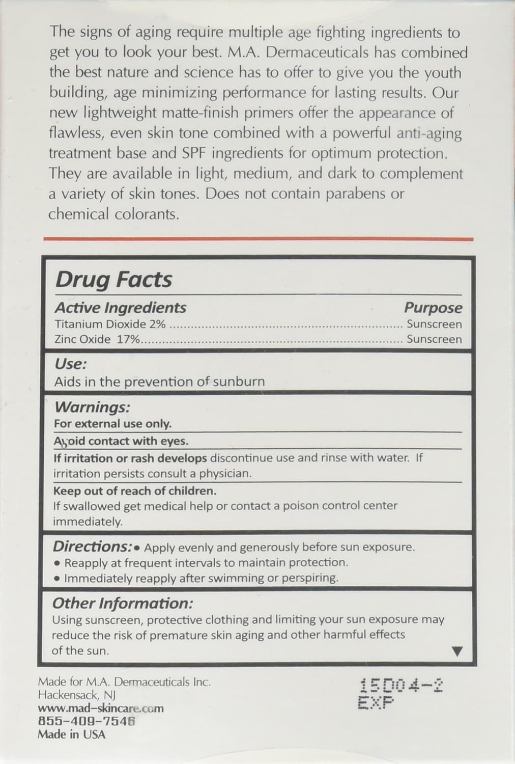 M.A.D SKINCARE SOLAR PROTECTION: Photo Guard SPF 50 Matte Fi