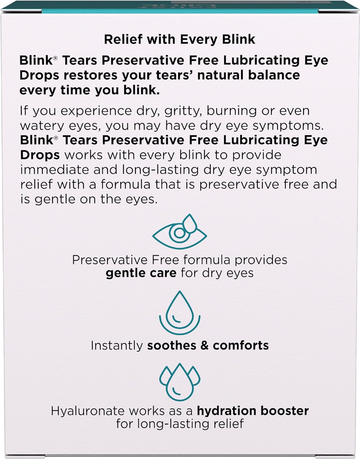 Blink Tears Eye Drops for Dry Eyes, Preservative Free Lubricating Eye 