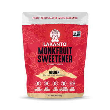 Lakanto Golden Monk Fruit Sweetener with Erythritol - Raw Cane Sugar Substitute, Zero Calorie, Keto Diet Friendly, Zero