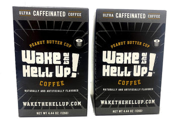 Wake The Hell Up!® Peanut Butter Cup Flavored Single Serve Coffee Pods Of Ultra-Caffeinated Coffee For K-Cup Compatible Brewers | 24 Count, 2.0 Compatible Pods |Balance of Caffeine & Great Flavor