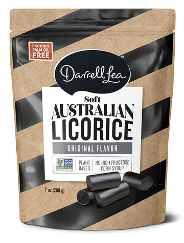 Darrell Lea Soft Australian Made Licorice, Original Black Flavor, 7 Ounce Bag (Pack of 1) | Non-GMO, No Palm Oil, No Art