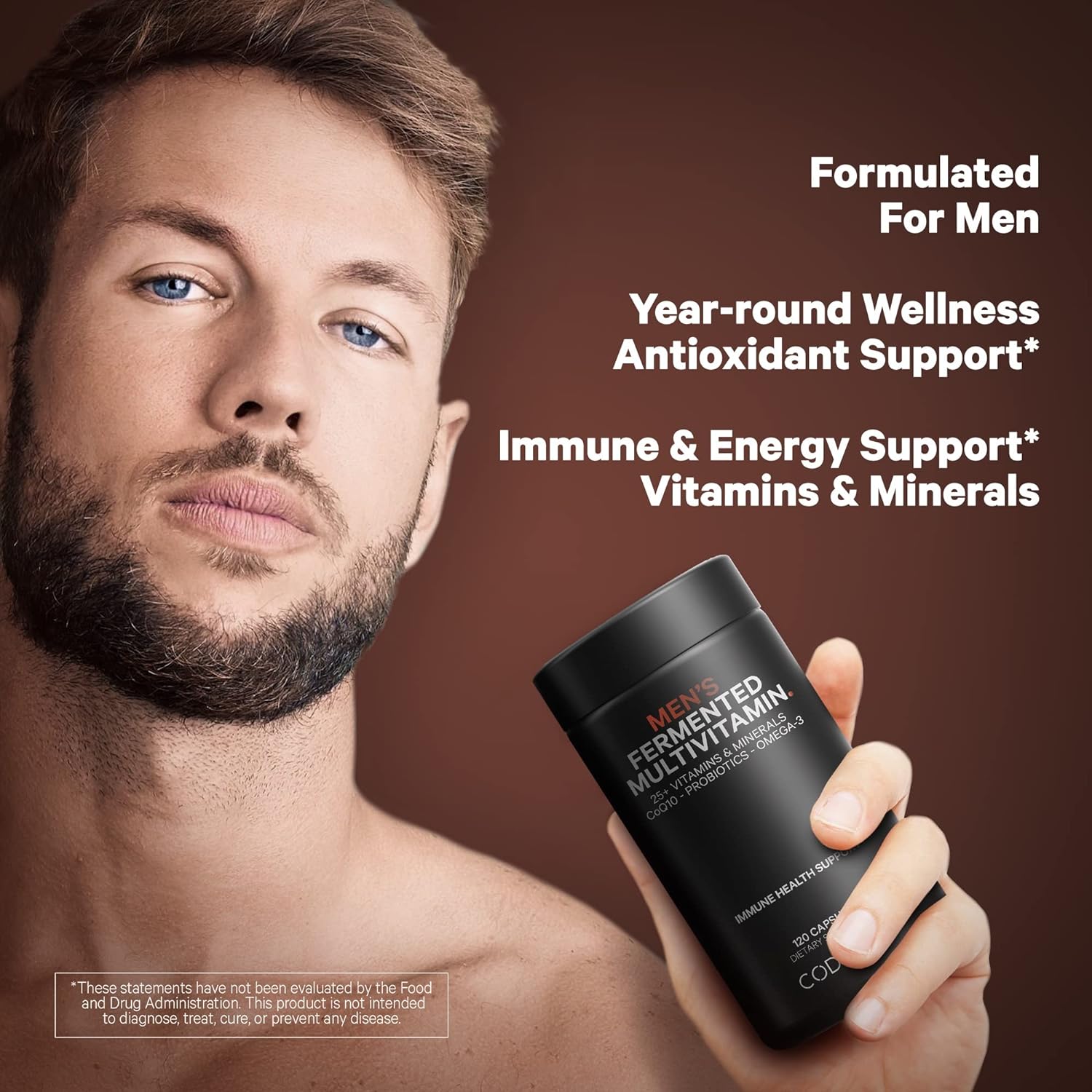 Codeage Men’s Daily Multivitamin Supplement, 25+ Vitamins & Minerals f