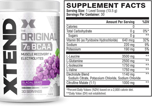 XTEND Original BCAA Powder Glacial Grape | Sugar Free Post Workout Mus
