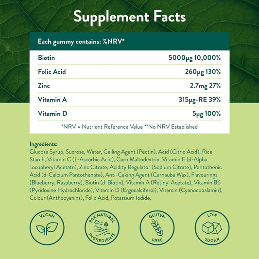 Holland & Barrett Vegan Biotin Hair Complex 30 Gummies

100 Grams