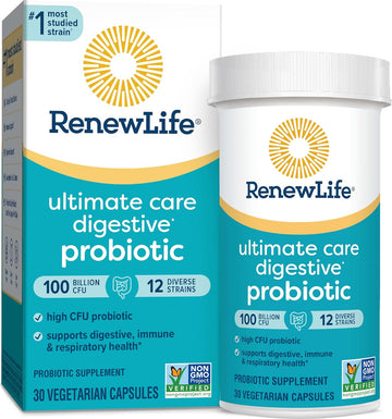 Renew Life Ultimate Care Probiotic Capsules, Daily Supplement Supports4.8 Ounces