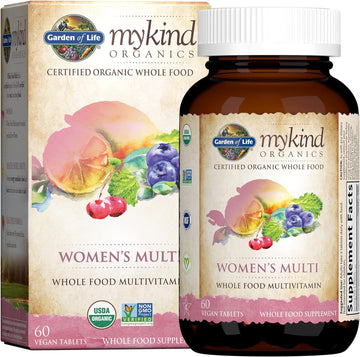 Garden Of Life Organics Multivitamin For Women - Women'S Once Daily Multi - Whole Food Multi With Iron, Biotin, Vegan Organic Womens Multivitamin For Health, Energy Hair Skin And Nails, 60 Tablets