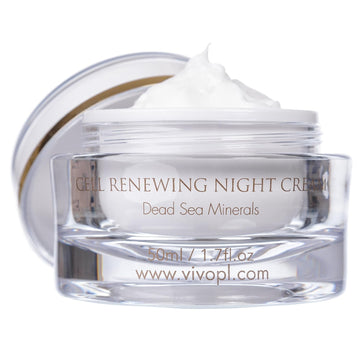 Vivo Per Lei Dead Sea Night Cream - Anti Aging Night Cream for Face - 1.7 . - Moisturizing Night Cream with Shea Butter - Night Facial Cream for Youthful Skin - Cell Renewal Night Cream