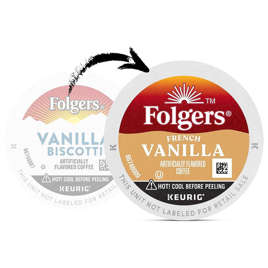 Folgers French Vanilla Flavored Coffee, 12 Keurig K-Cup Pods