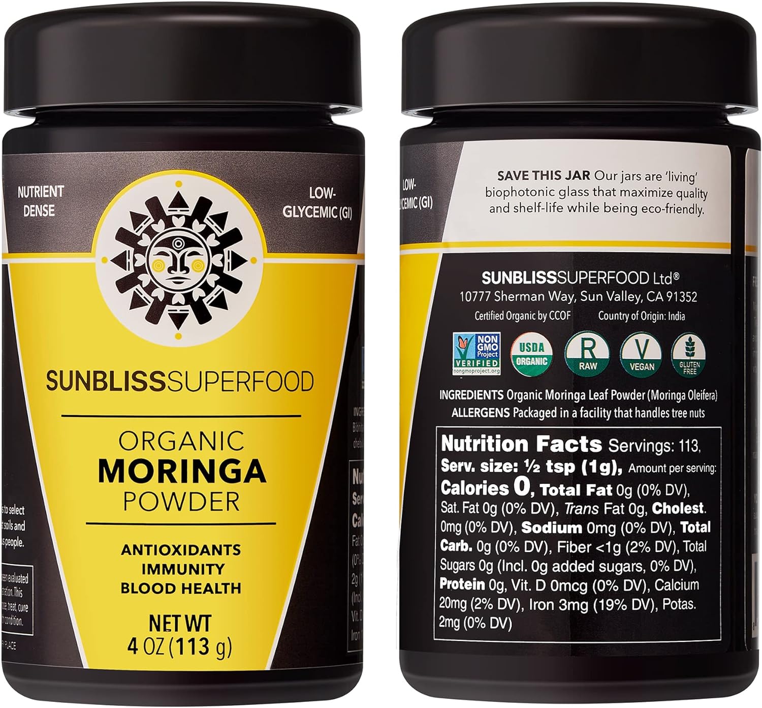 Organic Moringa Powder By Sunbliss Superfood | Premium Moringa Leaf Po