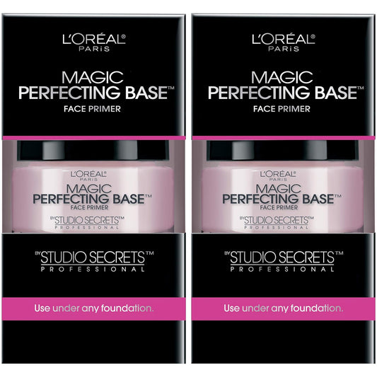 L'Oreal Paris Magic Perfecting Base Face Primer, Instantly Smoothes Lines, Mattifies Skin and Hides Pores, Suitable for All Skin Types, 2 Count