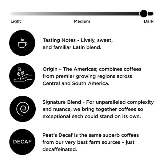 Peet’s Coffee Decaf House Blend K-Cup Coffee Pods for Keurig Brewers, Dark Roast, 22 Pods