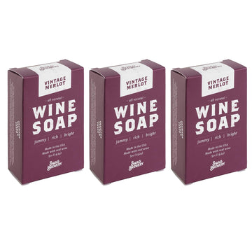 BOY SOAP - Great for Wine, Whiskey, and Beer Drinkers -Made in USA- (Vintage Merlot (Wine) 3-Pack)