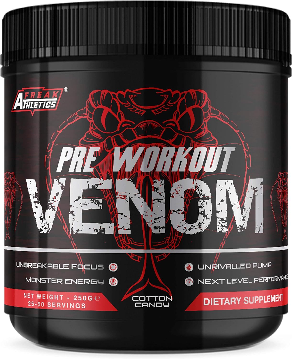Pre Workout Venom 'Cotton Candy' - The No1 Pump Pre Workout Supplement340 Grams