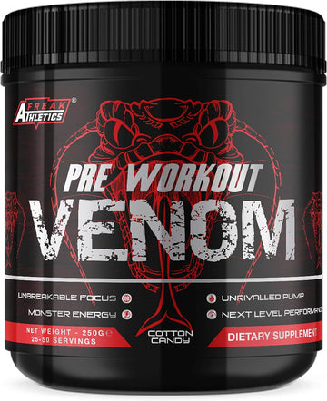 Pre Workout Venom 'Cotton Candy' - The No1 Pump Pre Workout Supplement340 Grams