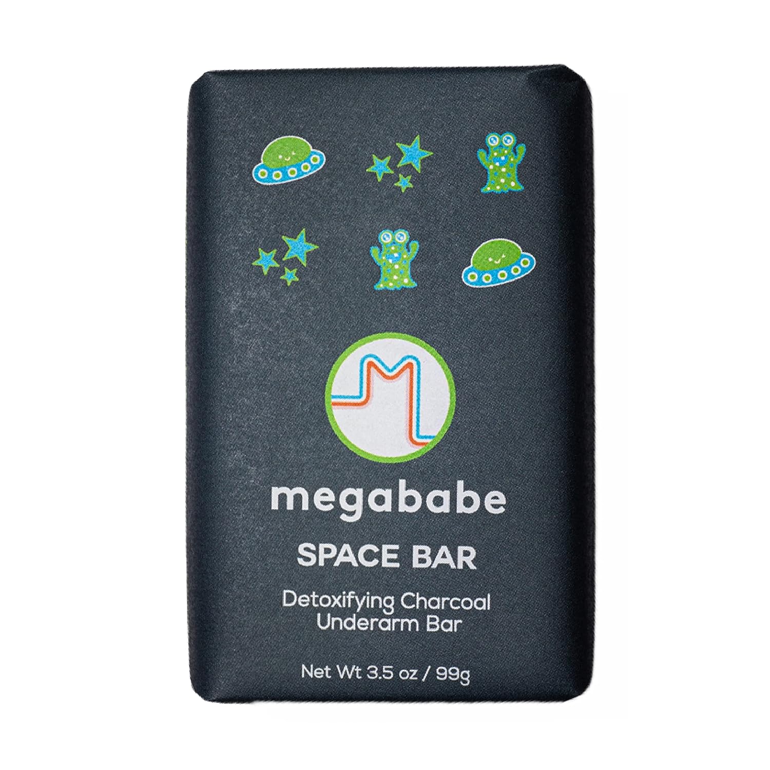 Megababe Underarm Bar Soap - Space Bar | With Detoxifying Charcoal for Odor Control | 3.5