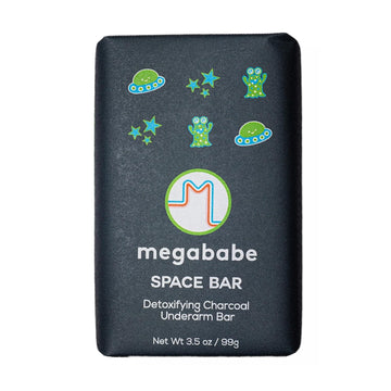 Megababe Underarm Bar Soap - Space Bar | With Detoxifying Charcoal for Odor Control | 3.5