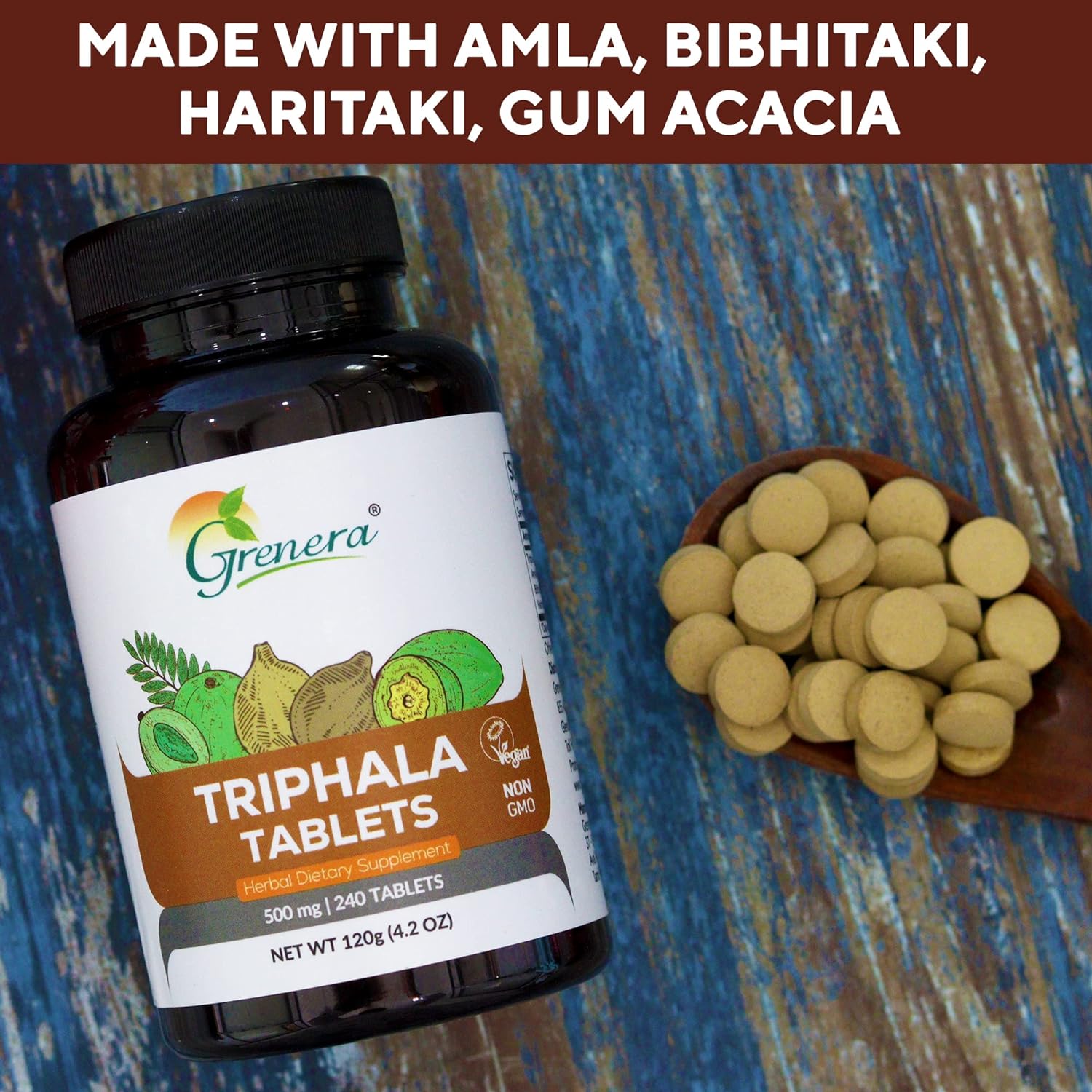  Grenera Triphala Tablet 240 nos, Uncoated Tablets Made with