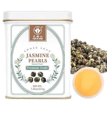 TIAN HU SHAN Jasmine Tea Jasmine Dragon Pearls Green Tea Loose Leaf Tin
