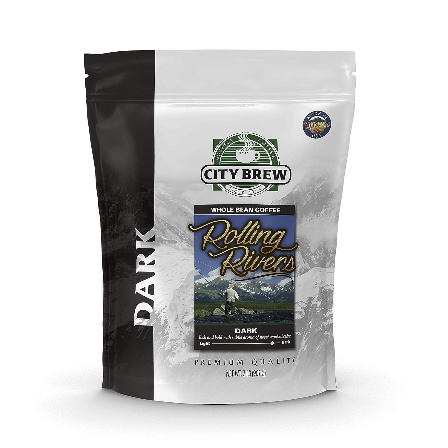 City Brew, Rolling Rivers, Dark Roast, Gourmet Arabica, Whole Bean