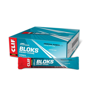 CLIF BLOKS - Tropical Punch Flavor with Caffeine - Energy Chews - Non-