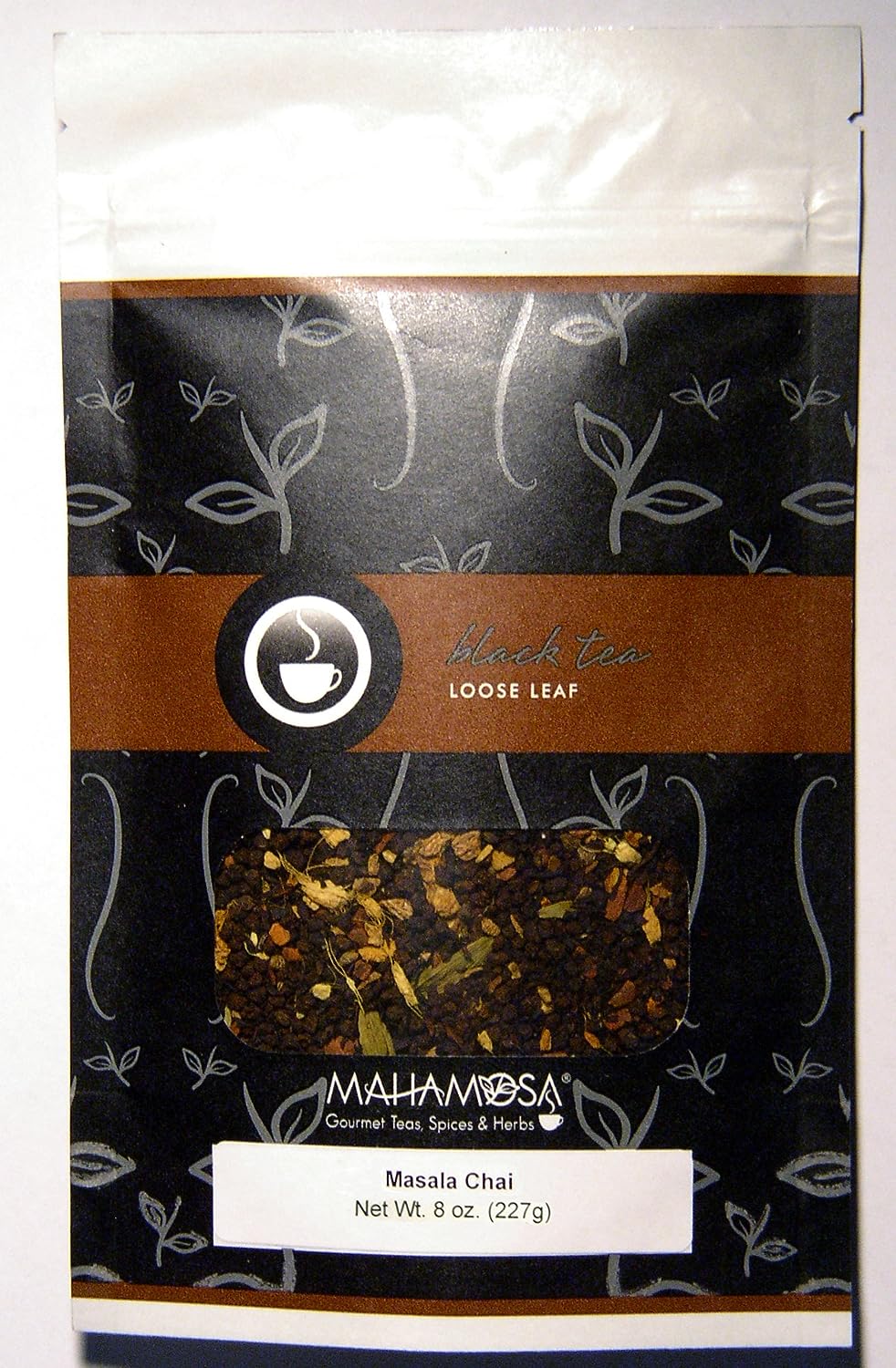 Mahamosa Black Chai Tea Loose Leaf (Looseleaf) - Masala Chai Tea (with ginger root, cinnamon, green cardamom and cinnamon, ginger and vanilla flavors)