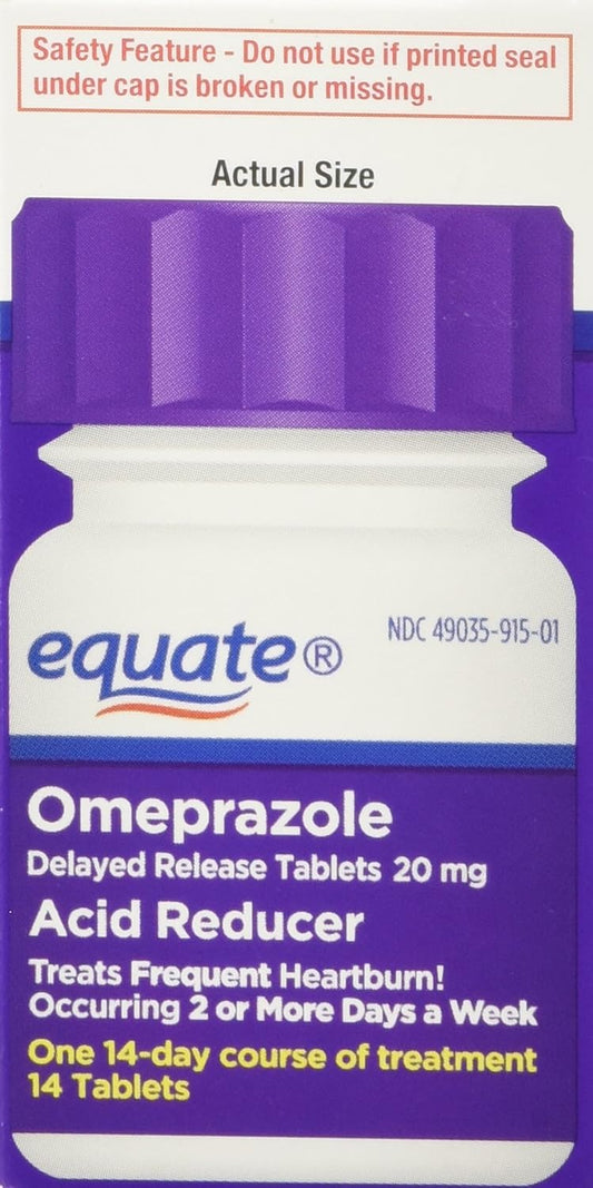 Equate Omeprazole 20 Milligram, Acid Reducer, Delayed Release, 42 Tabl2.4 Ounces