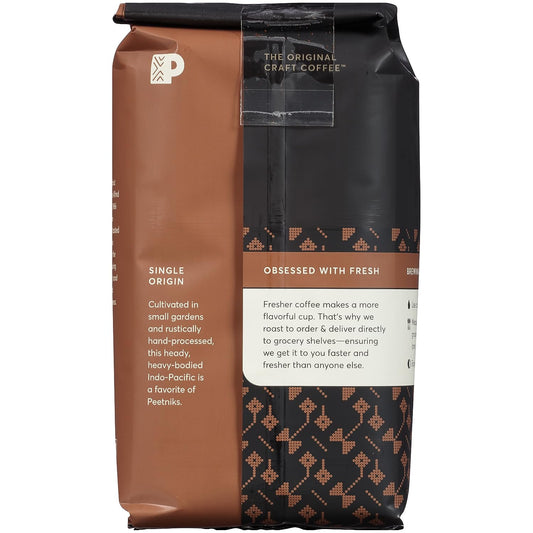 Peet's Coffee Sumatra, Deep Roast Ground Coffee Single-Origin Coffee, Earthy, Complex, & Hefty Classic Blend of Indonesian Coffee, with A Syrup-like Body & Herbal Notes
