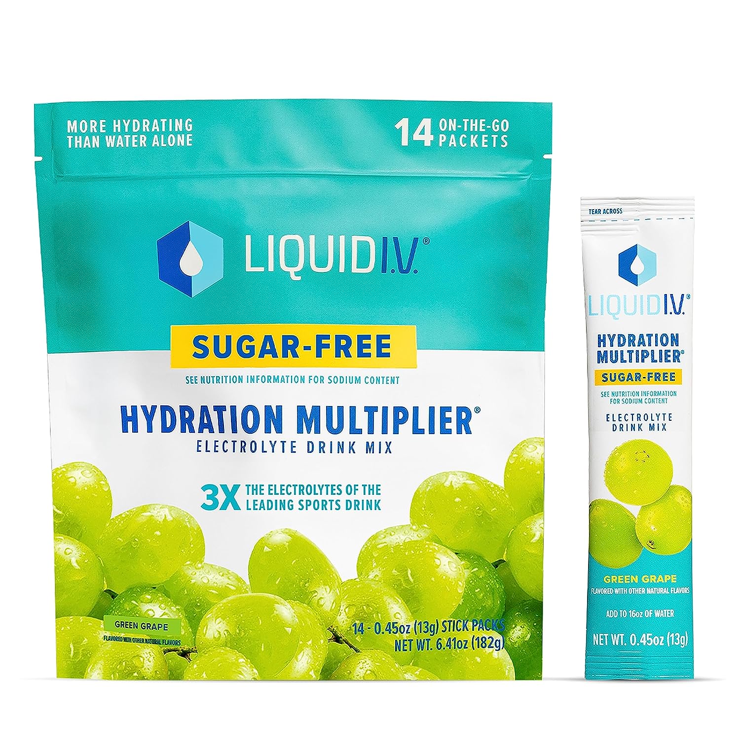 Liquid I.V. Sugar-Free Hydration Multiplier - Green Grape ? Powder Pac