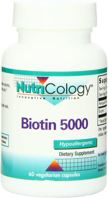 Nutricology Biotin 5000, Vegicaps, 60-Count