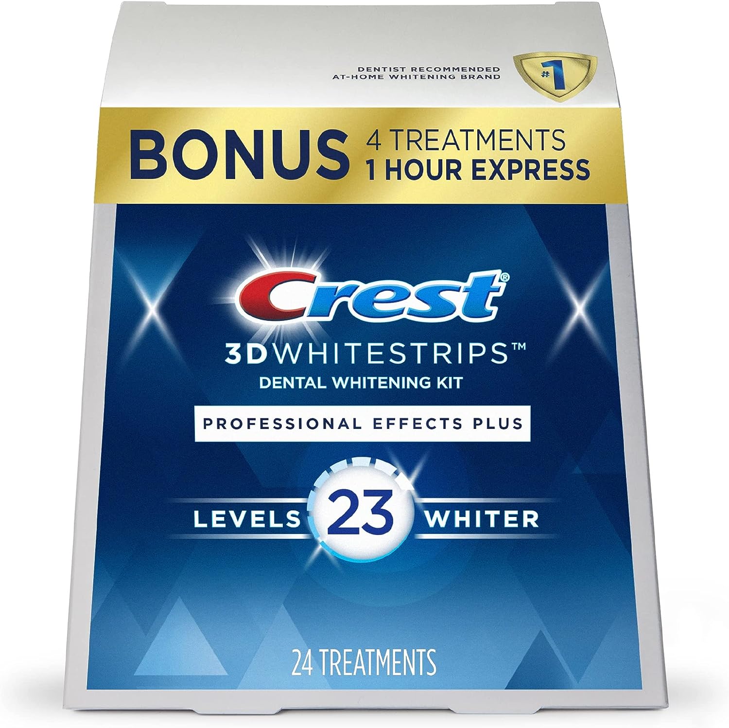 Crest 3D Whitestrips, Professional Effects Plus, Teeth Whitening Strip Kit, 48 Strips (24 Count Pack)