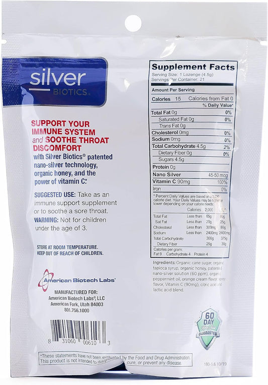 Silver Biotics Colloidal Silver Lozenges | 60 ppm SilverSol