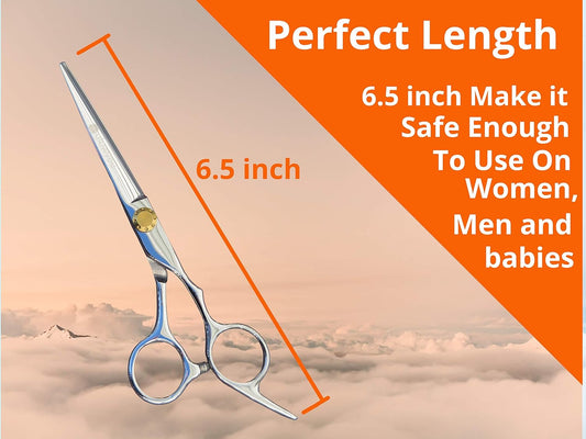 Glowyou Professional Hair Cutting Scissors shears - Razor Edge Shears - Barber Hair Cutting Scissors/shears - 6.5" Overall Length With Fine Adjustment Tension Screw - premium Quality Stainless Steel
