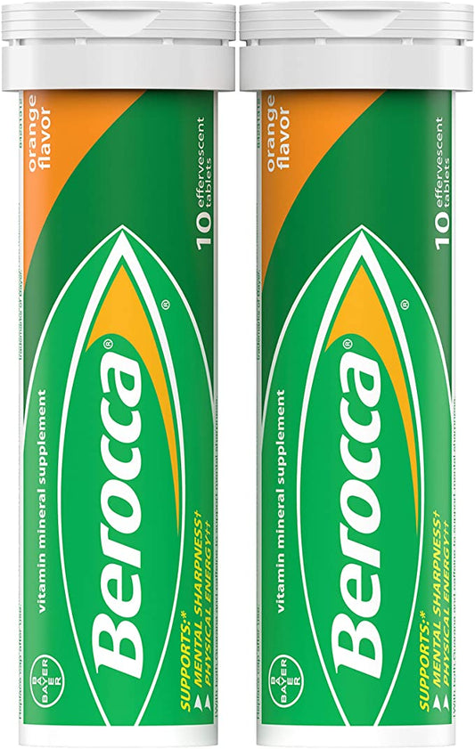 Berocca Boost Multivitamins Orange Flavor- 20 Sugar Free Effervescent Tablets