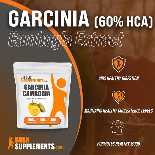 BulkSupplements.com Garcinia Cambogia Extract Powder (60% HCA) - Herbal Extract Supplement, Pure Garcinia Cambogia - Glu