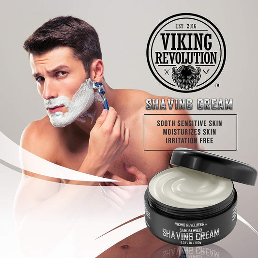 Luxury Shaving Cream for Men- Sandalwood Scent - Soft, Smooth & Silky Shaving Soap - Rich Lather for the Smoothest Shave - 5.3