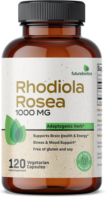 Futurebiotics Rhodiola Rosea 1000 MG Adaptogenic Herb Supports Brain H